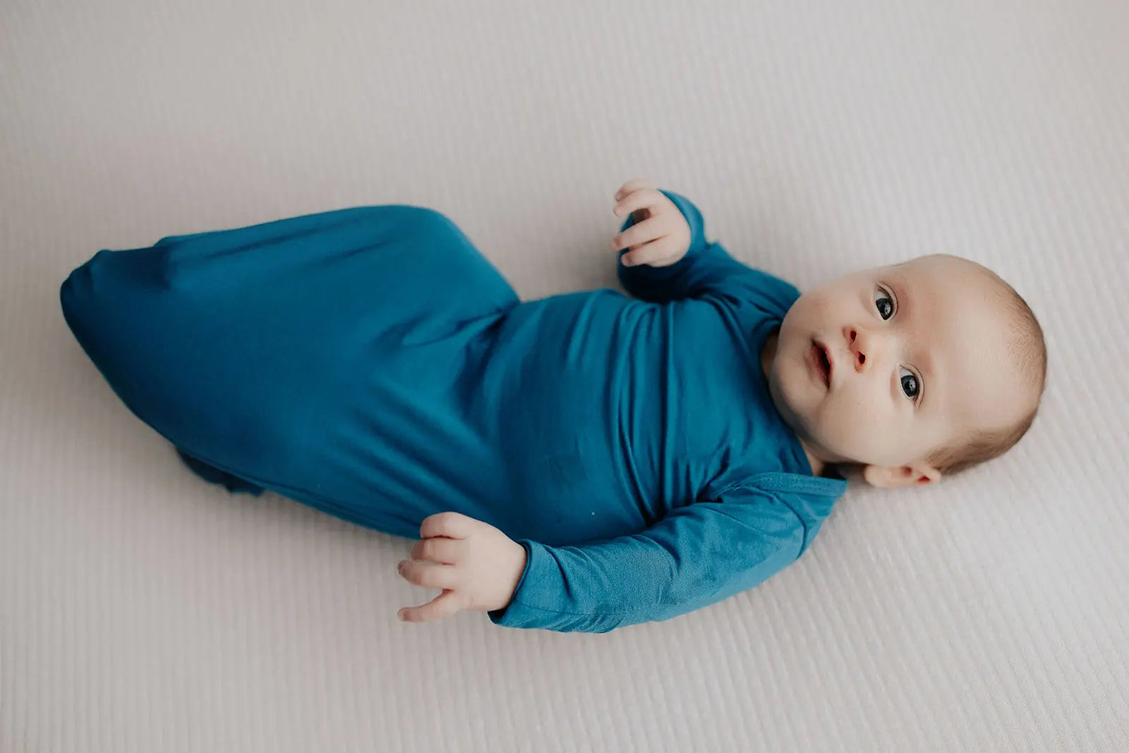 Blue Knotted Newborn Baby Gown Three Little Tots