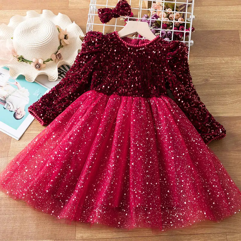 Spring Sequins Dress Kids