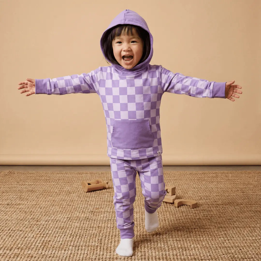 Checker Hooded Jogger Set