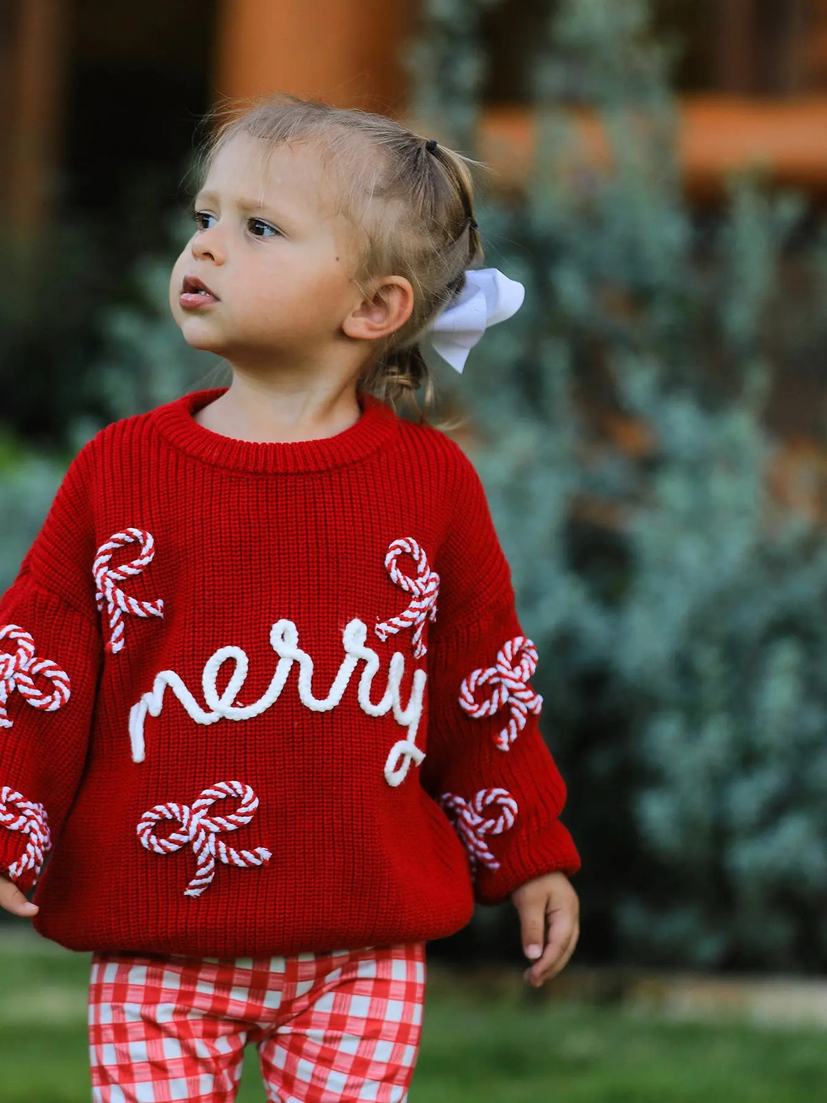 Mom and Me Winter Christmas Red "merry" Pullover Sweater Rylee Faith Designs