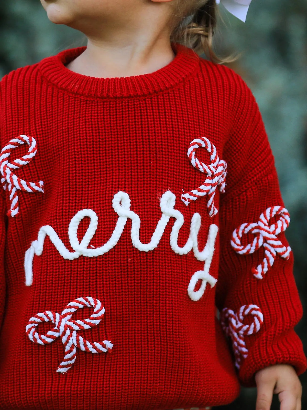 Mom and Me Winter Christmas Red "merry" Pullover Sweater Rylee Faith Designs