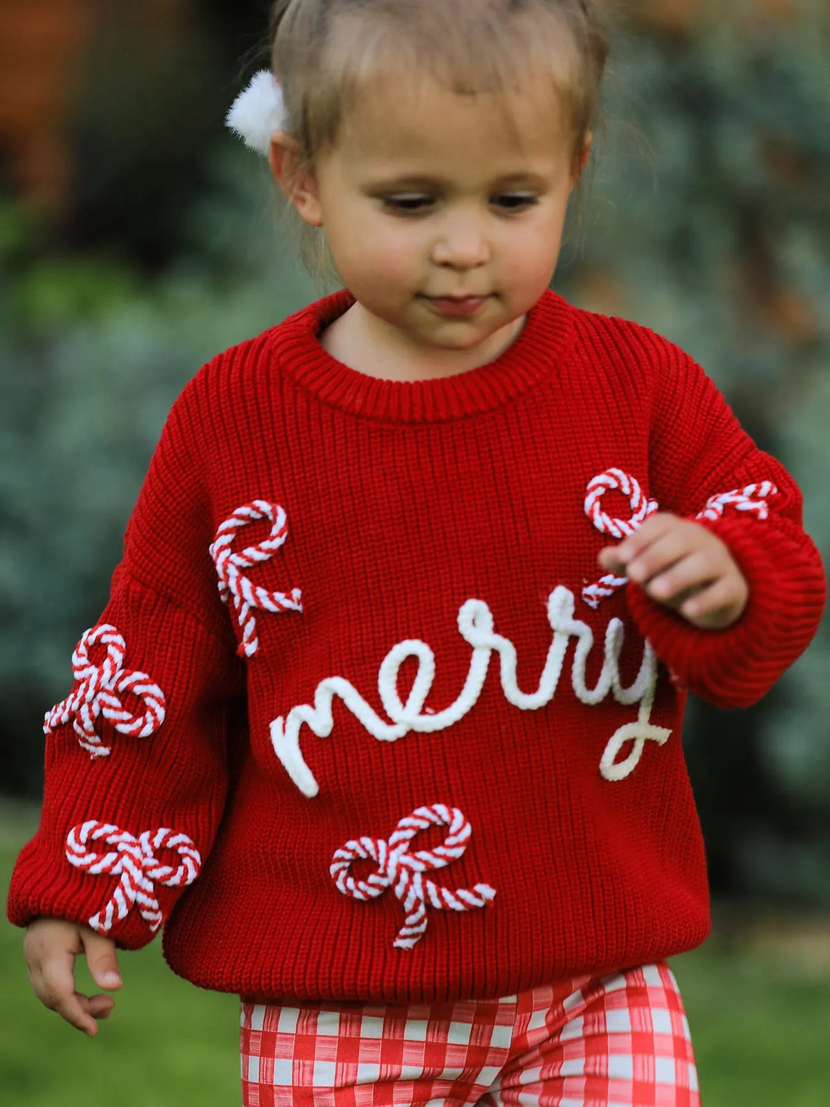 Mom and Me Winter Christmas Red "merry" Pullover Sweater Rylee Faith Designs
