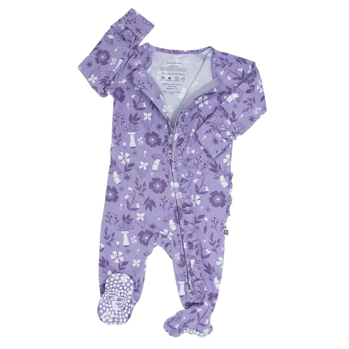 Girls/Floral Ruffle Baby Footie