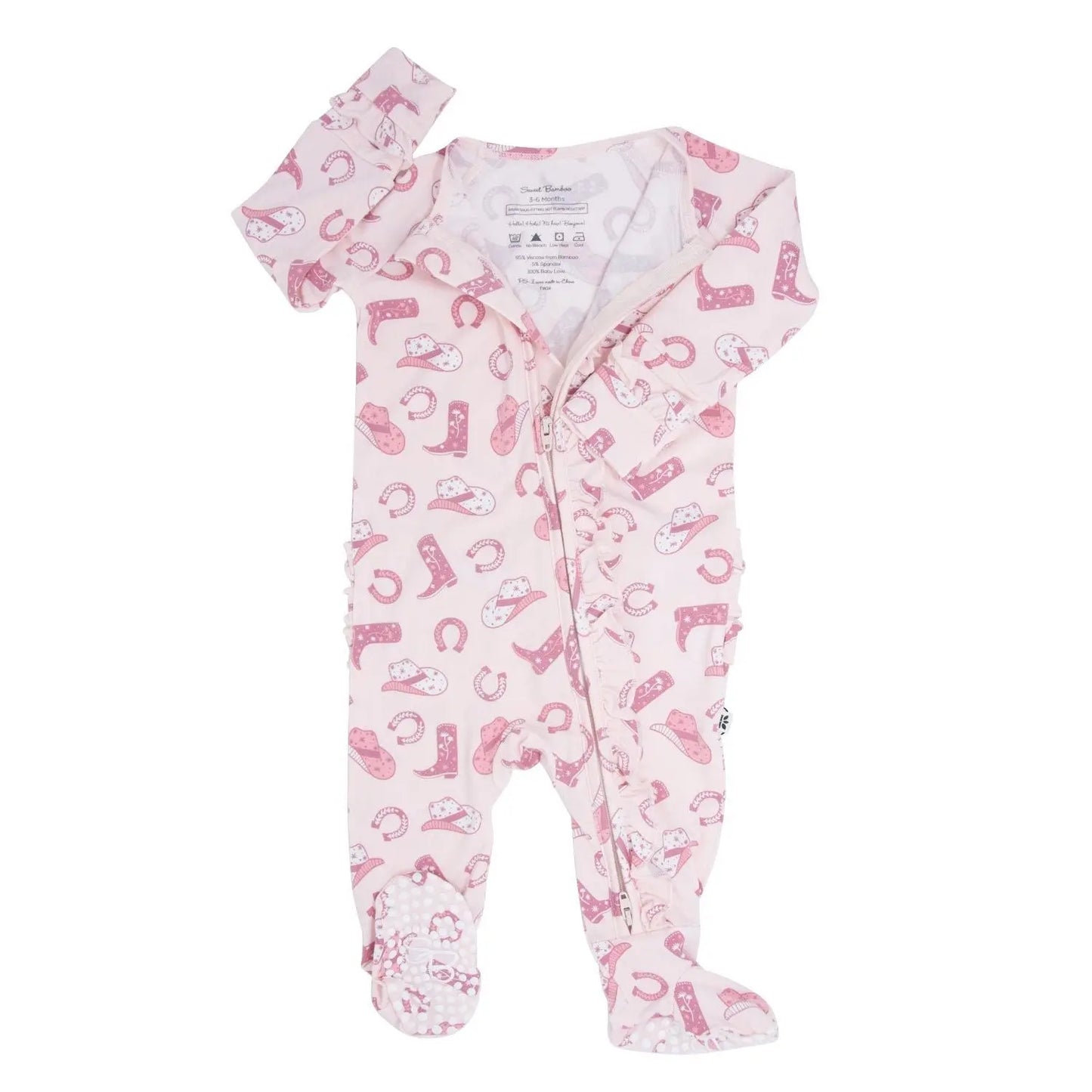 Girls/Floral Ruffle Baby Footie