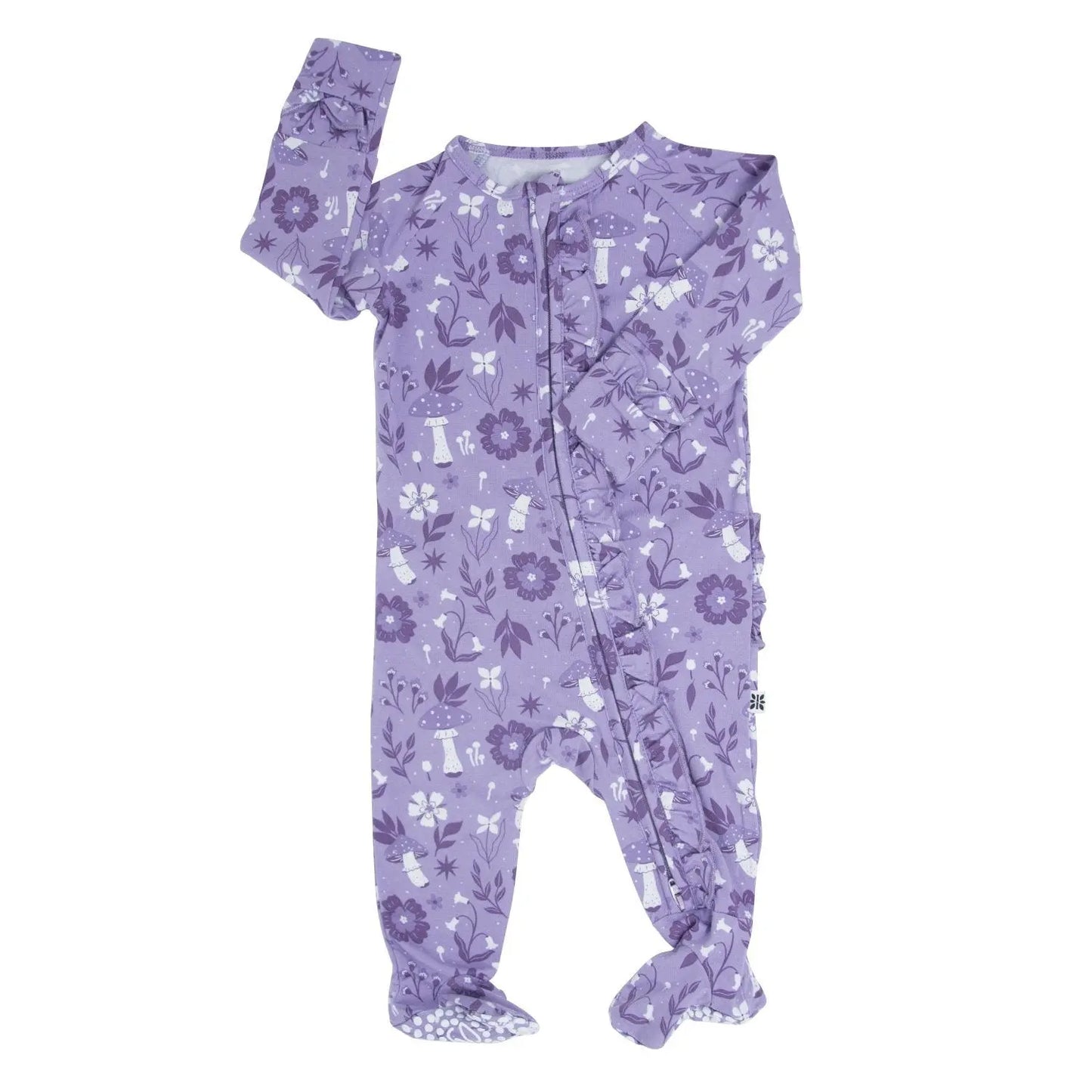 Girls/Floral Ruffle Baby Footie