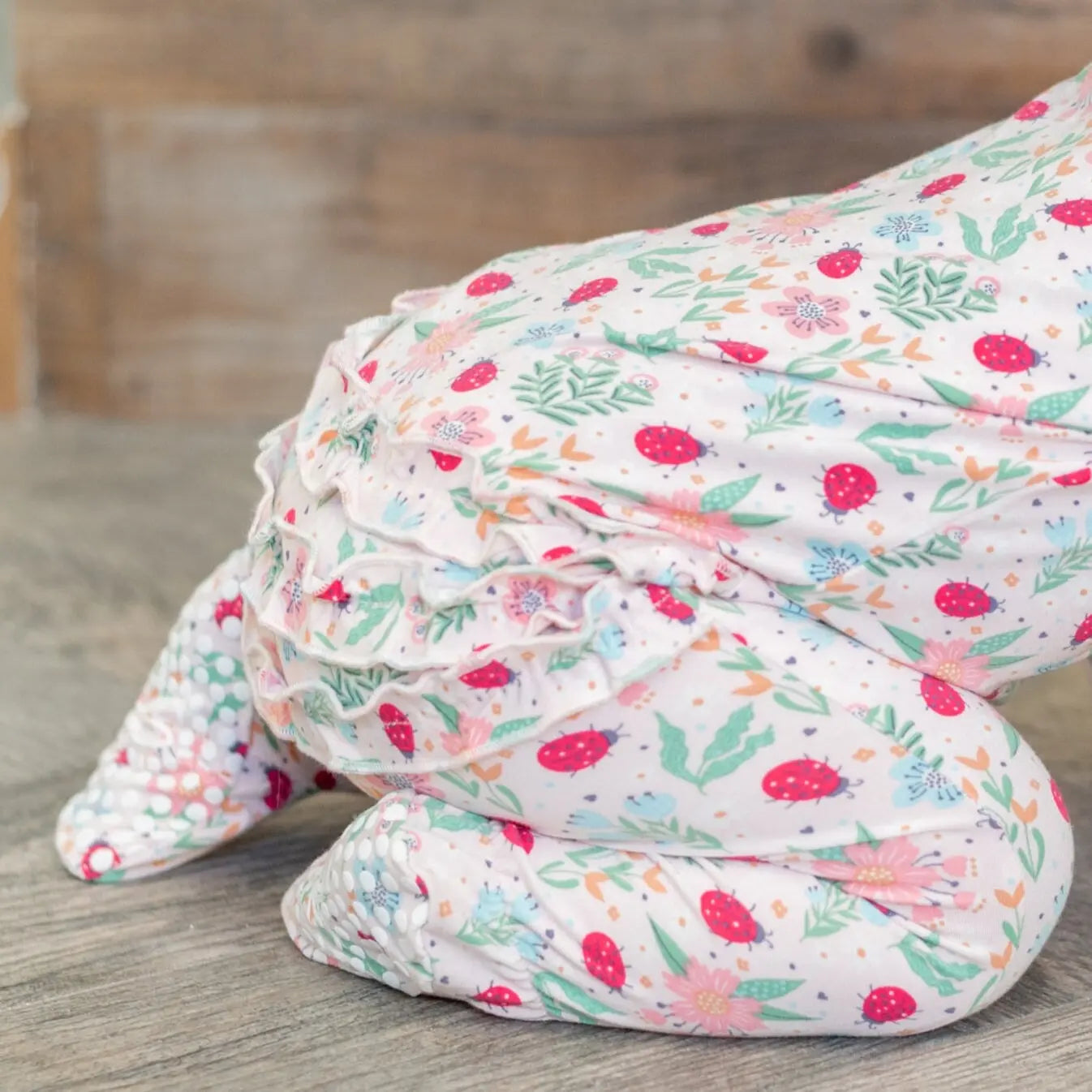 Girls/Floral Ruffle Baby Footie
