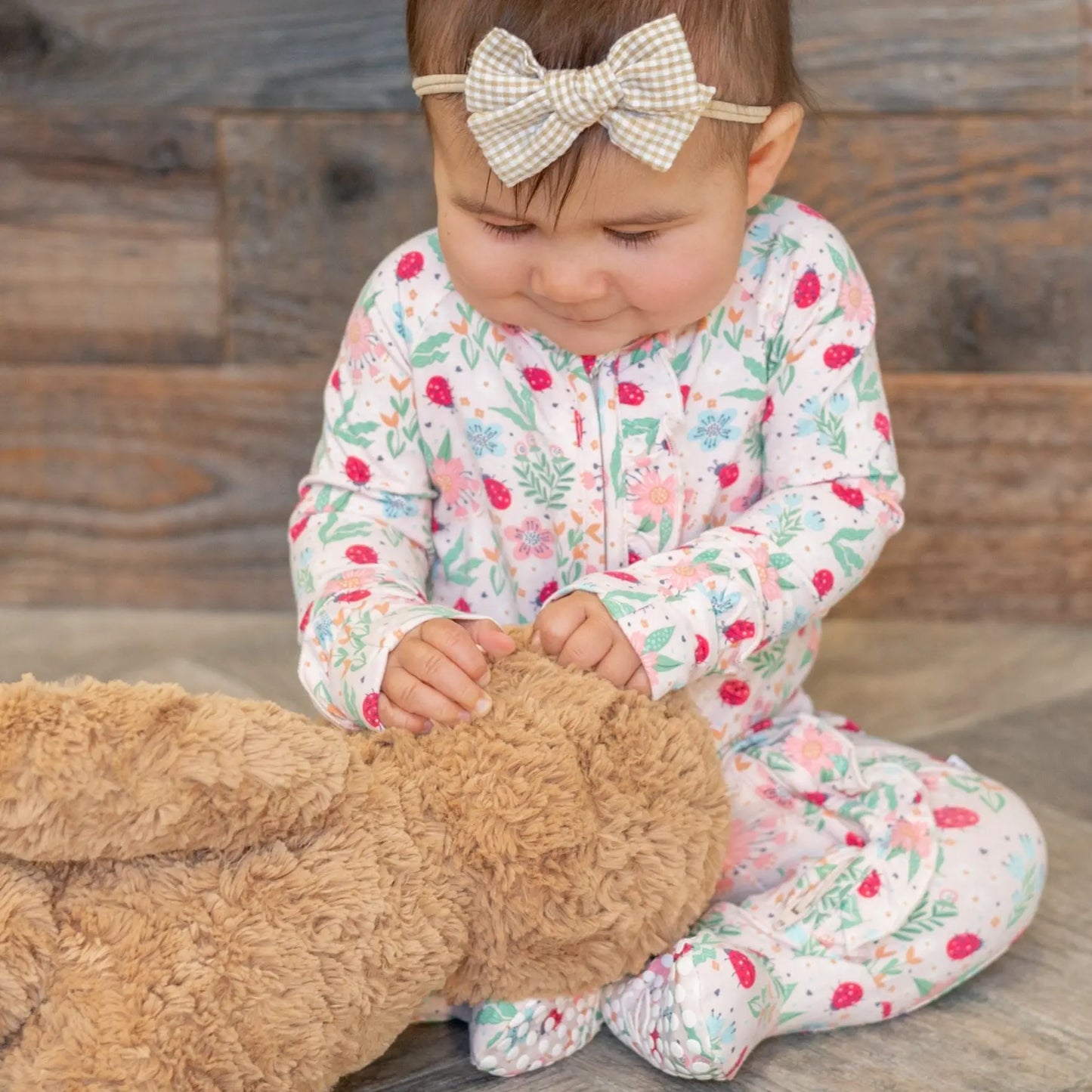 Girls/Floral Ruffle Baby Footie