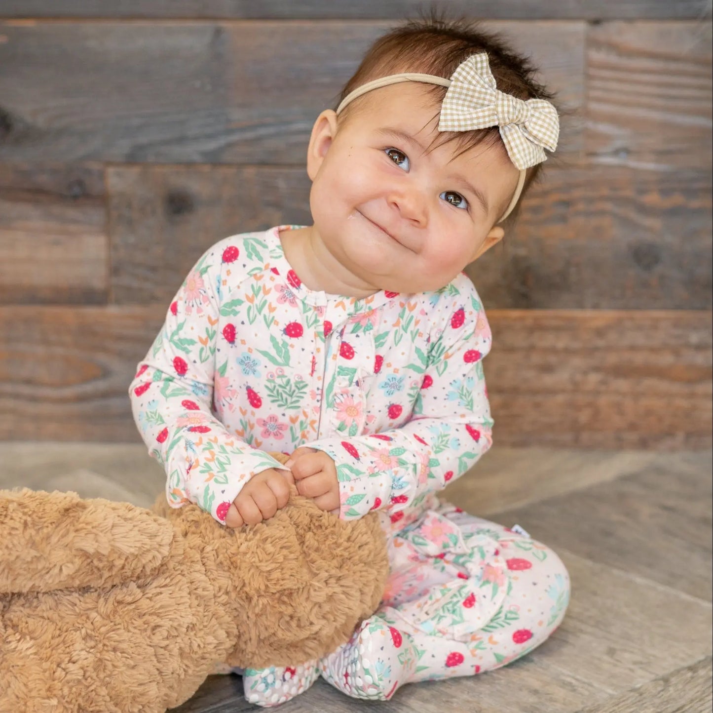 Girls/Floral Ruffle Baby Footie