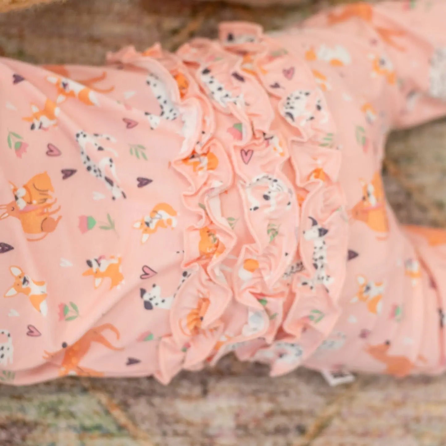Girls/Floral Ruffle Baby Footie
