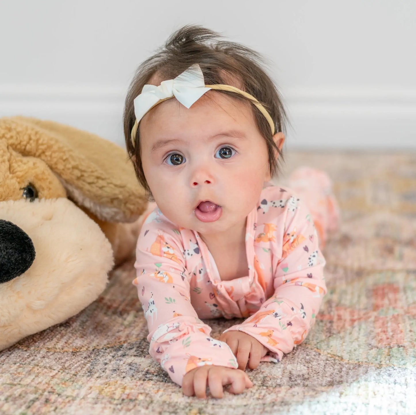 Girls/Floral Ruffle Baby Footie