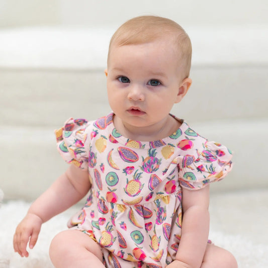 Tropical Fruit Ruffle Romper