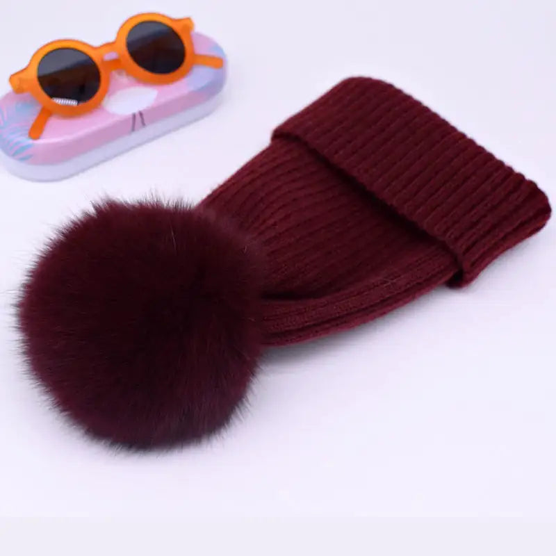 Winter Hat Luxury Fox Fur Beanie