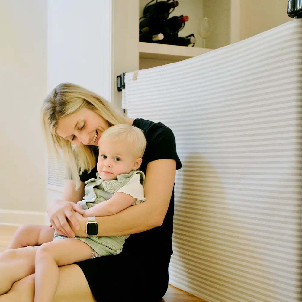 Milliken® Fabric Baby & Pet Safety Gate – Indoor/Outdoor, Durable & Stylish | fit openings from 27.6" to 55" wide and stand 33"