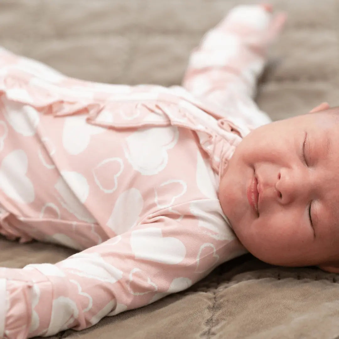 Girls/Floral Ruffle Baby Footie