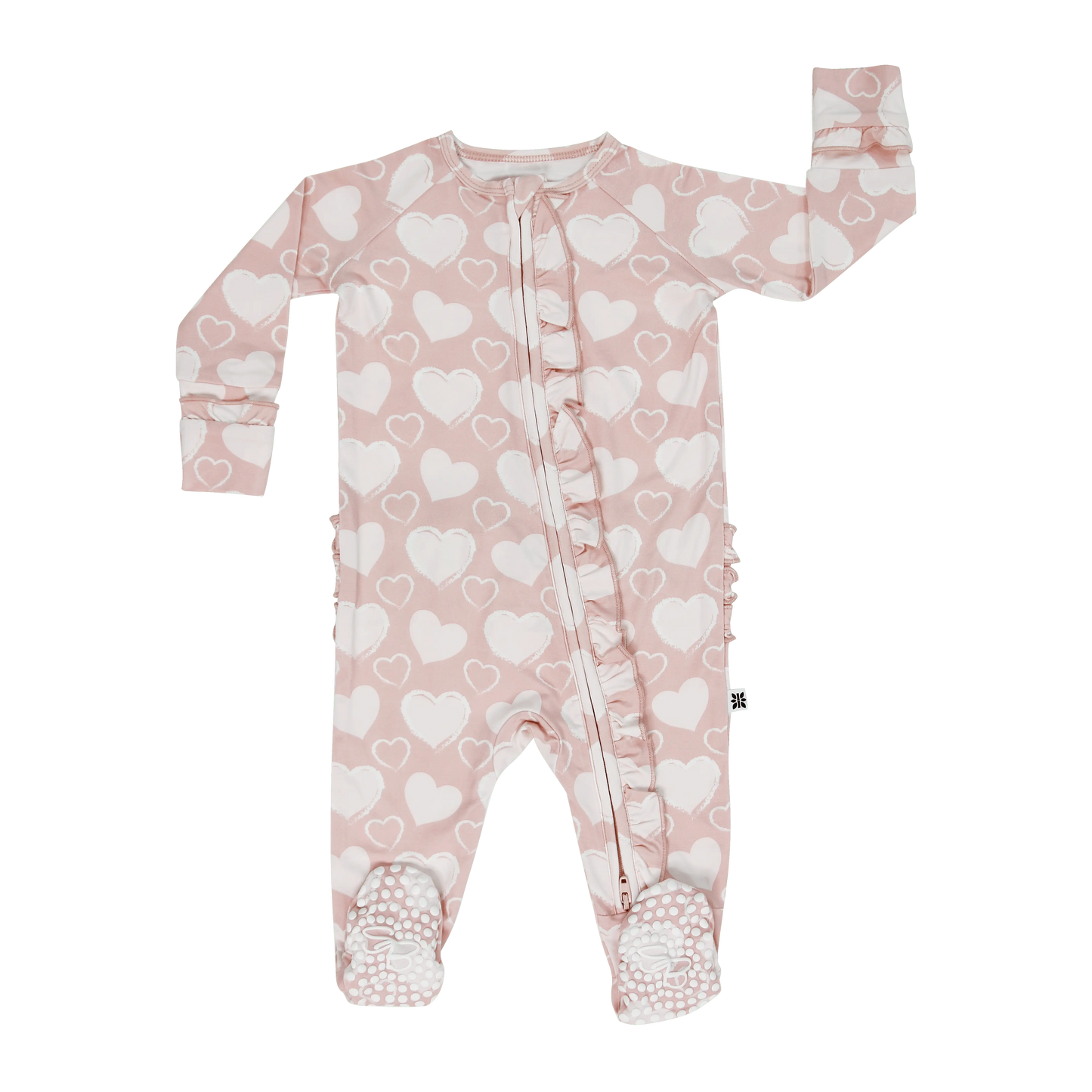 Girls/Floral Ruffle Baby Footie