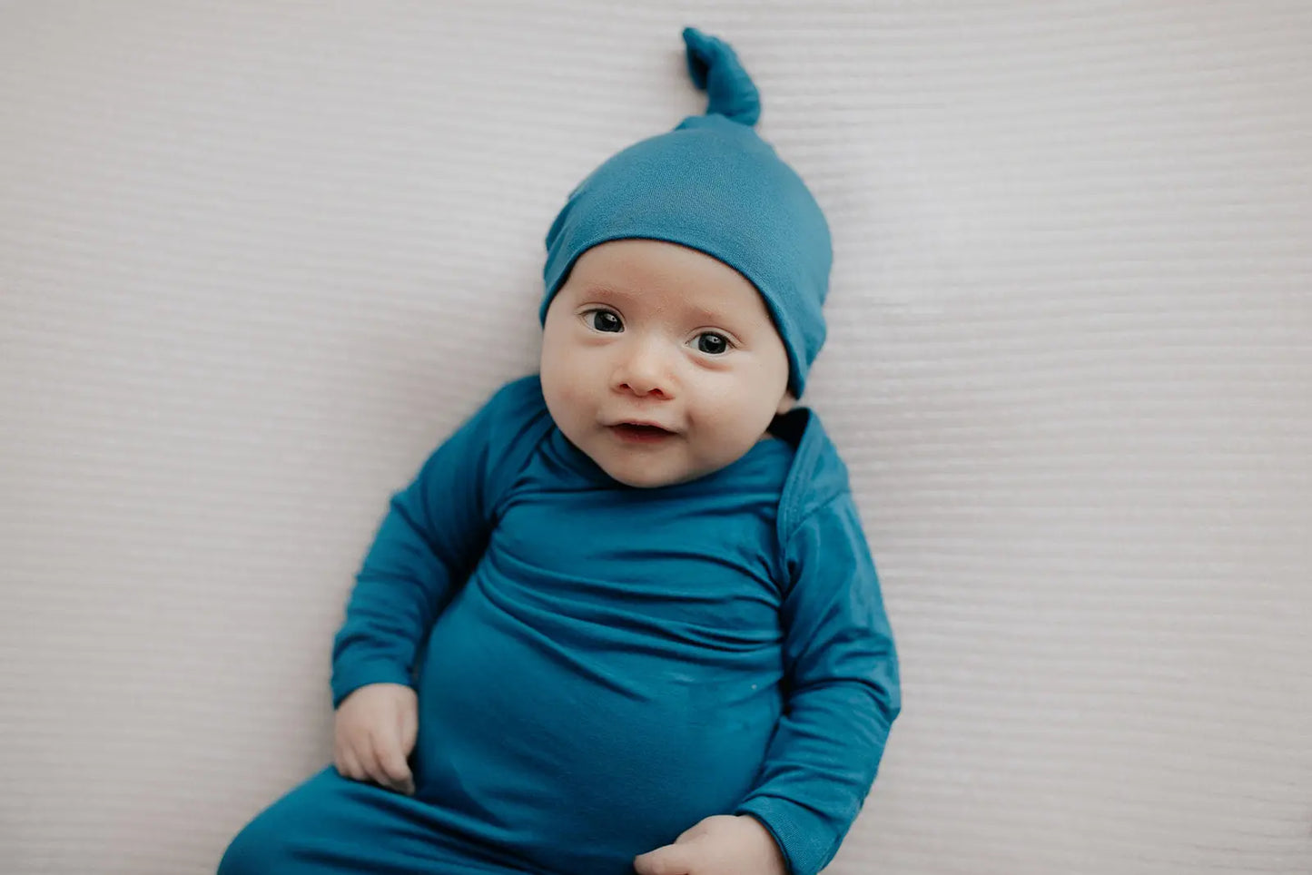 Blue Knotted Newborn Baby Gown Three Little Tots