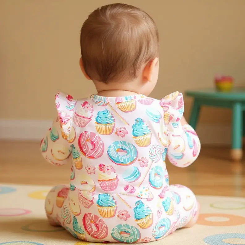 Ruffle & Flutter Sleeve Rompers · Girls