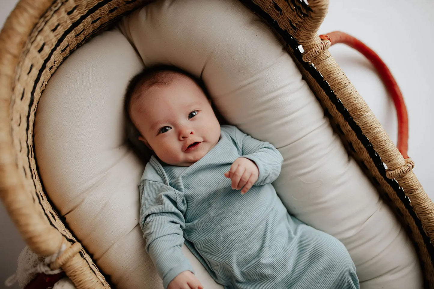 Blue Bird Ribbed Knotted Newborn Gown Three Little Tots