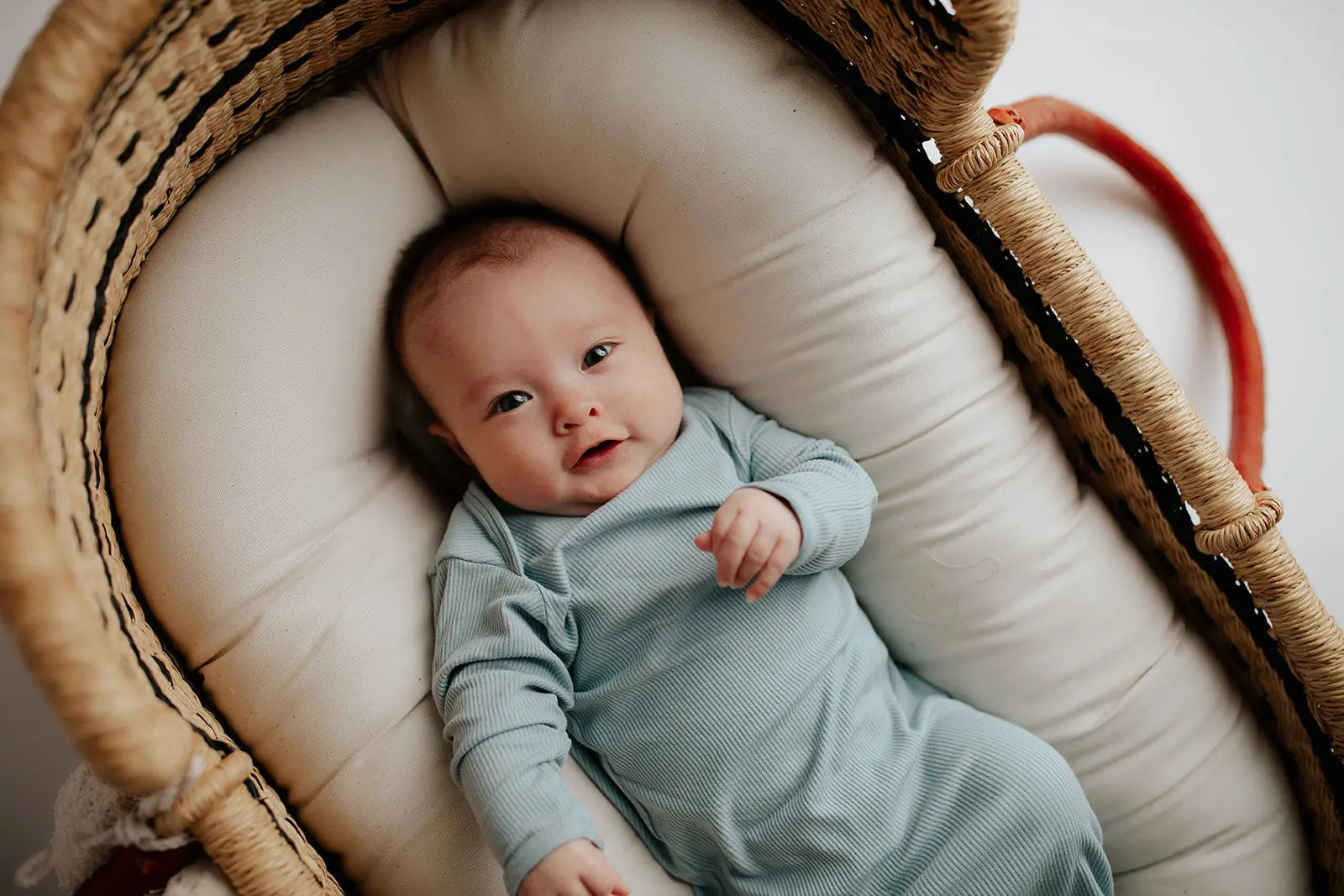 Blue Bird Ribbed Knotted Newborn Gown Three Little Tots
