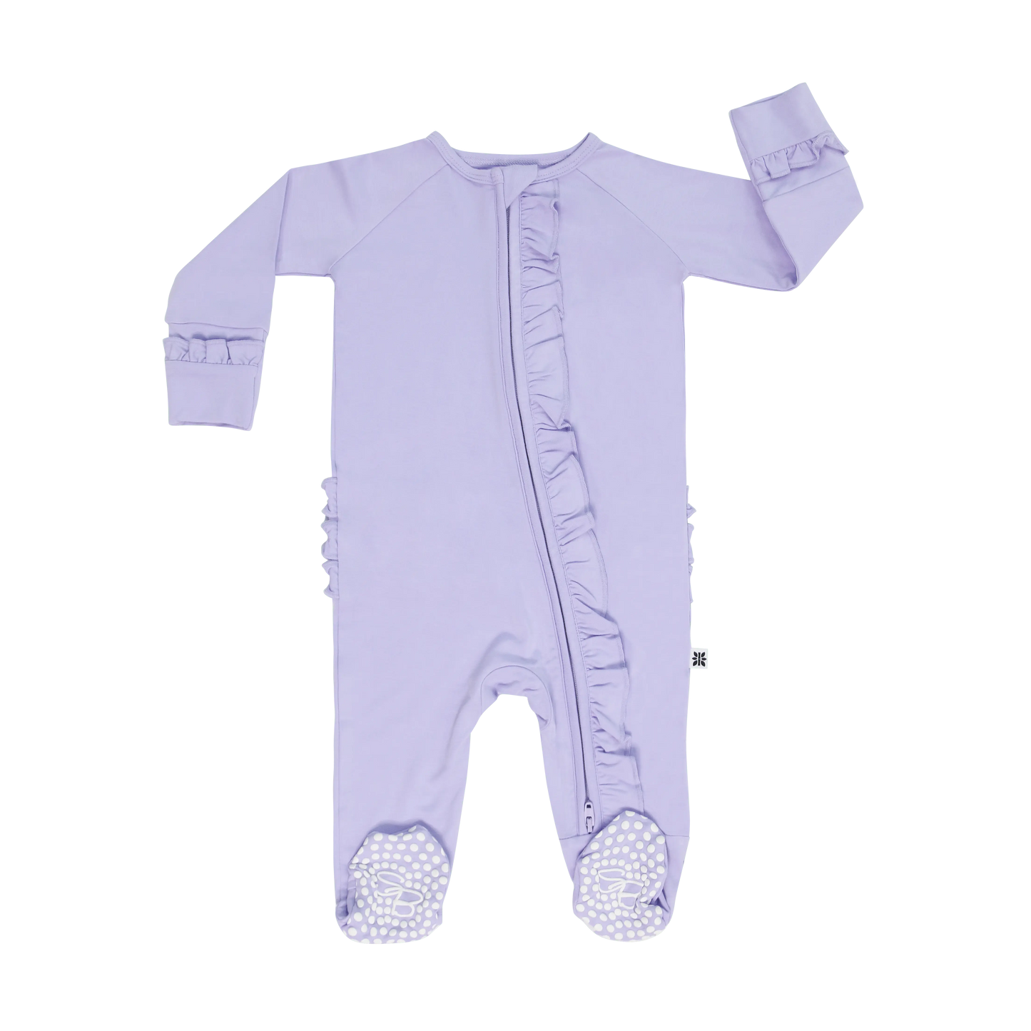 Girls/floral Bamboo Zipper Footie