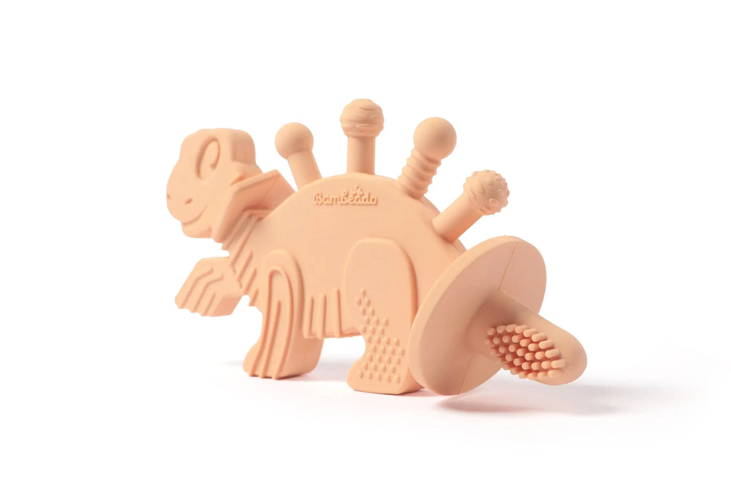 Dibly Baltic Amber & Natural Rubber Dinosaur Teether with Toothbrush Tail
