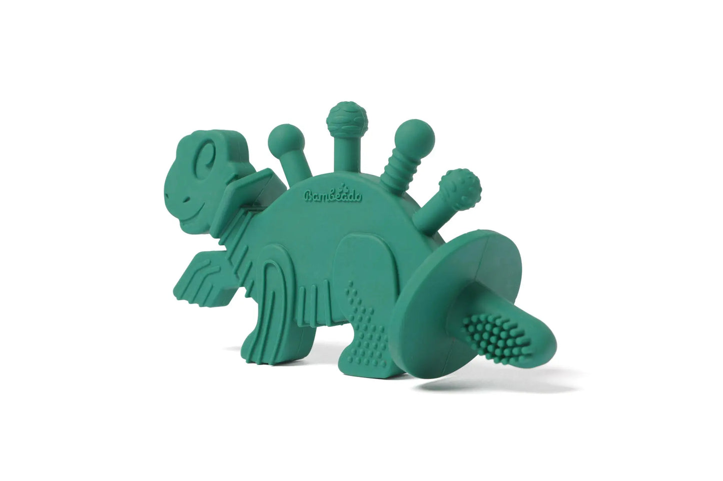 Dibly Baltic Amber & Natural Rubber Dinosaur Teether with Toothbrush Tail