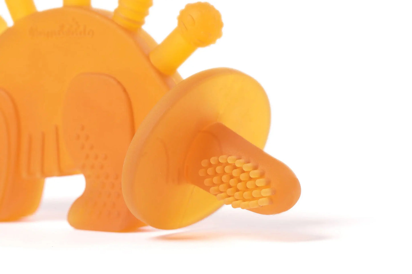 Dibly Baltic Amber & Natural Rubber Dinosaur Teether with Toothbrush Tail