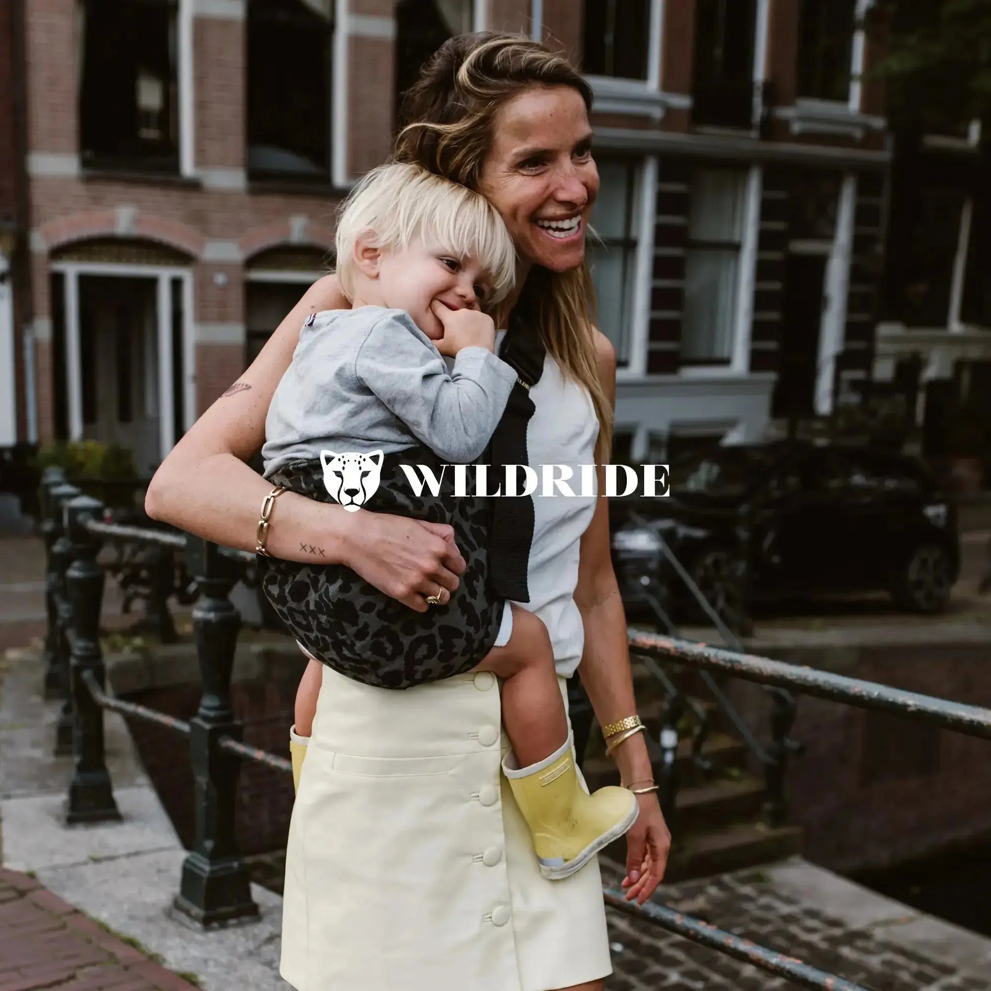 Toddler Carrier Leopard Print Grey Wildride USA